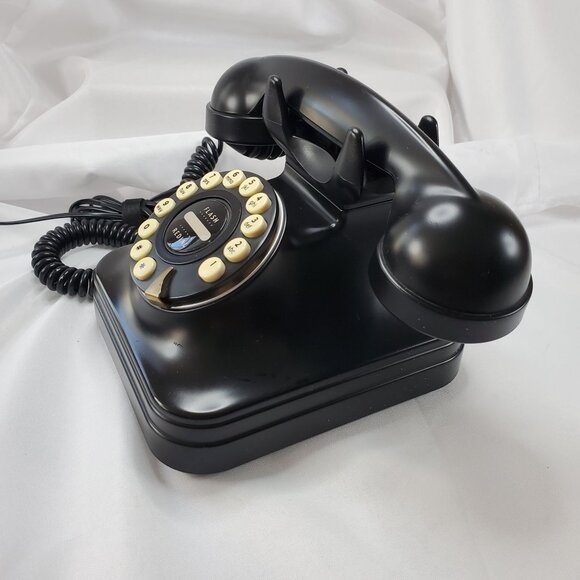 Vintage Grand Phone Flash Redial Touch Button Retro 1950’s Style Black - Picture 8 of 10